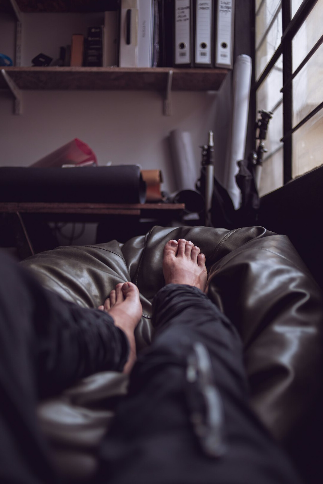person relaxing after work