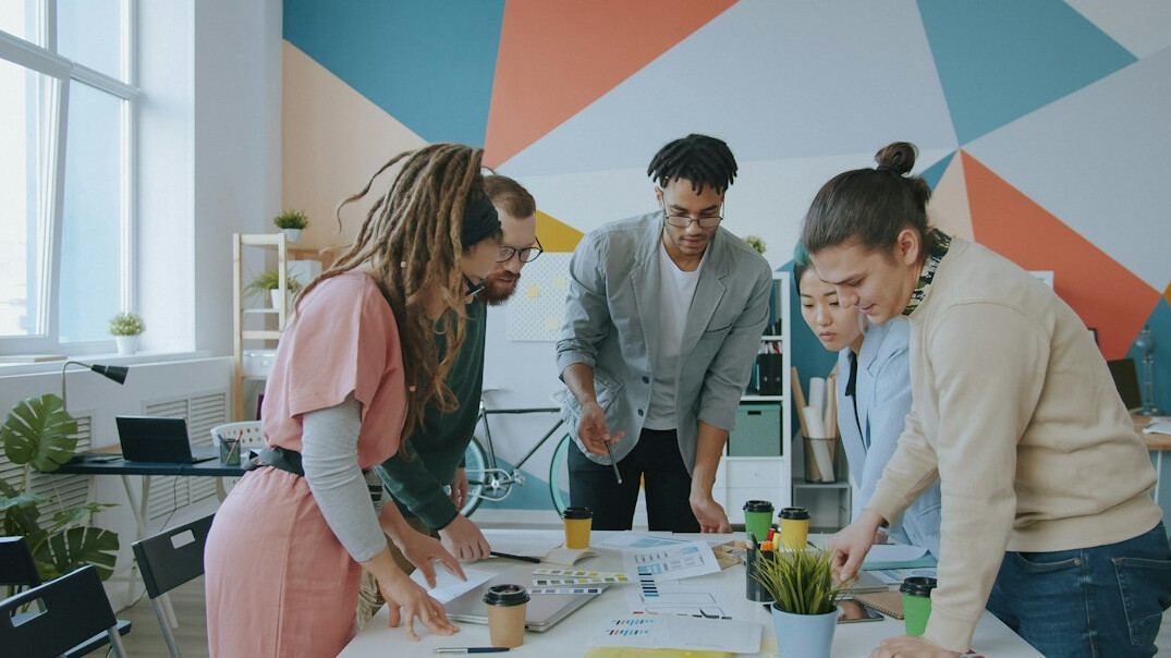 team collaboration in modern office